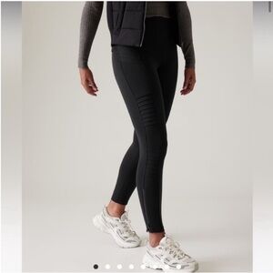 Athleta Delancey Moto Tights Leggings in Black size small